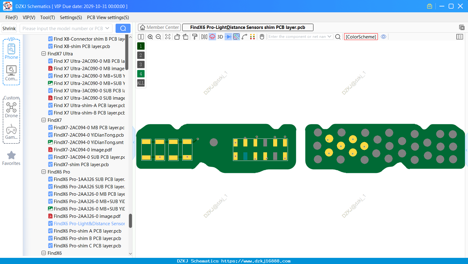 OPPO FindX6 Pro-Light&Distance Sensors Shim PCB Layer